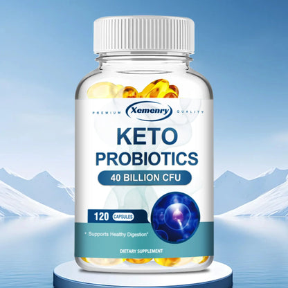KETO Probiotic Capsules - Digestion & Gut Health, Supports  Constipation, Gas & Bloating - 120 Capsules