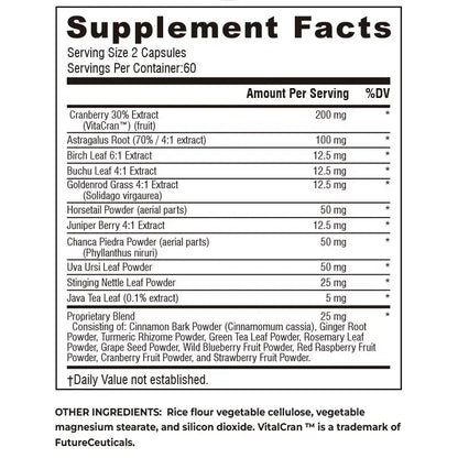 Kidney Health and Bladder Support - Boosts Energy,Supports The Immune System,Cleanses The Kidneys & Bladder - 120 Capsules ﻿