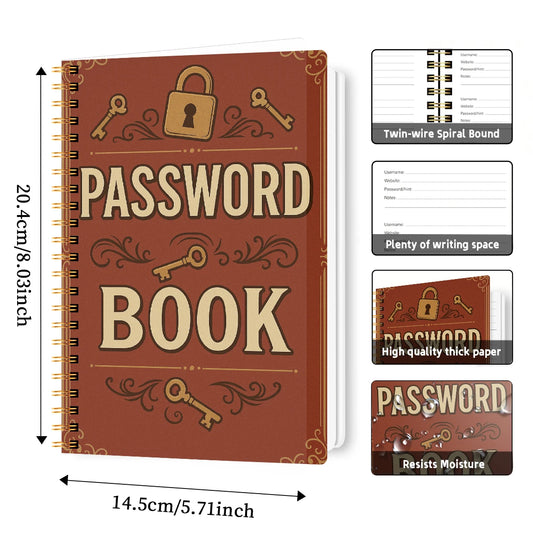 A5 Password Book,Internet Account and Website Login Organizer,Notes Section, Perfect Password Journal for Managing Cybersecurity