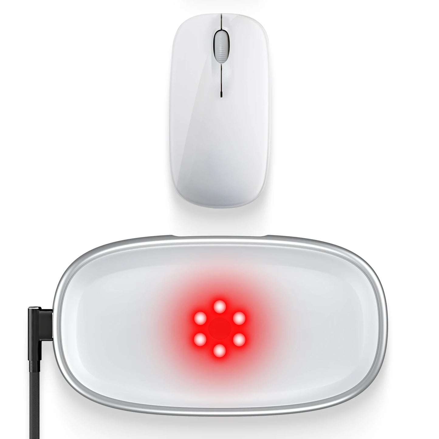 Red Light Therapy Mouse Wrist Rest - 660NM & 850NM Dual Band Infrared Light Relieve Wrist Pain