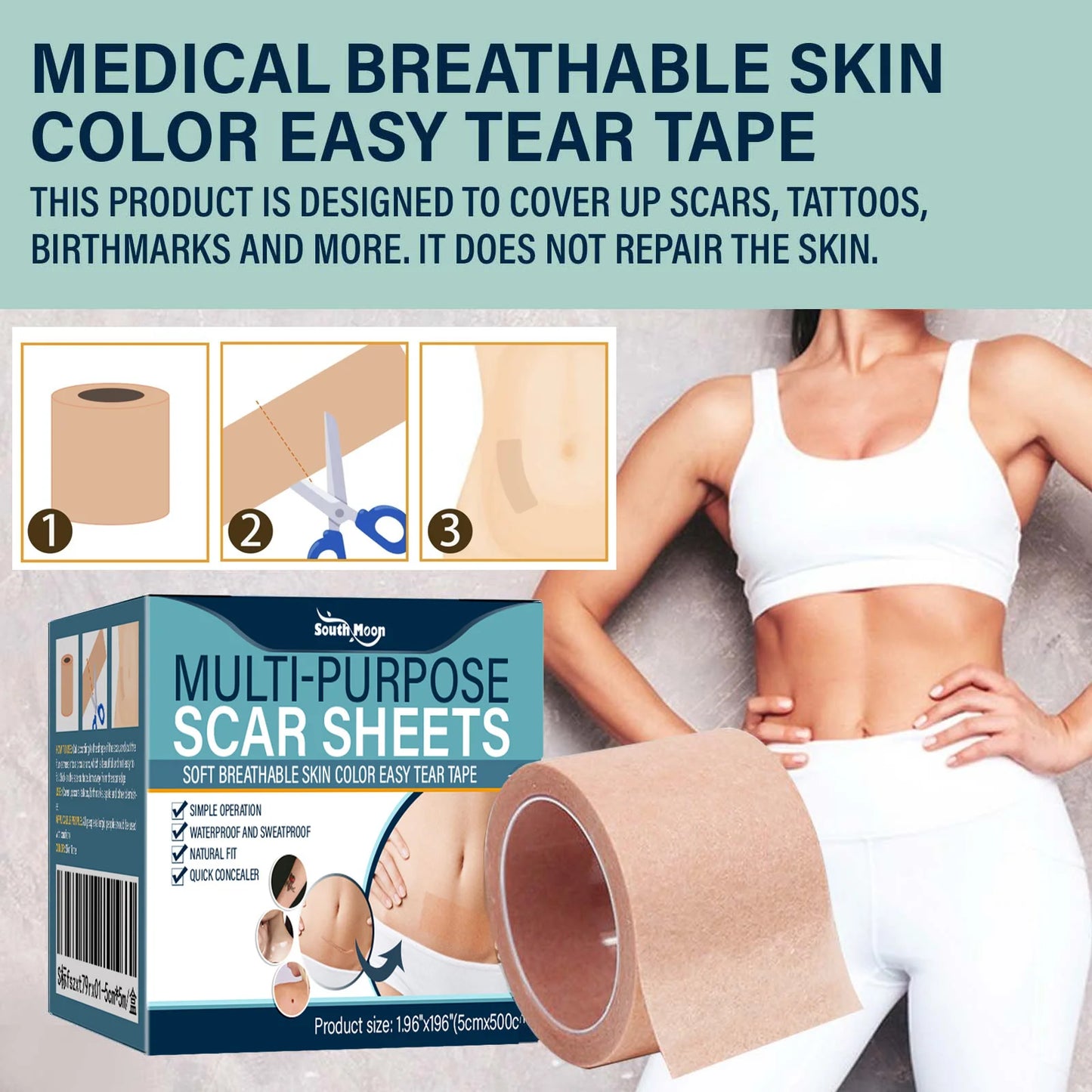 Skin Color Scar Cover Patches Hiding Body Blemishes Concealing Birthmark Covering Stretch Mark Comfortable Skin Conceal Stickers
