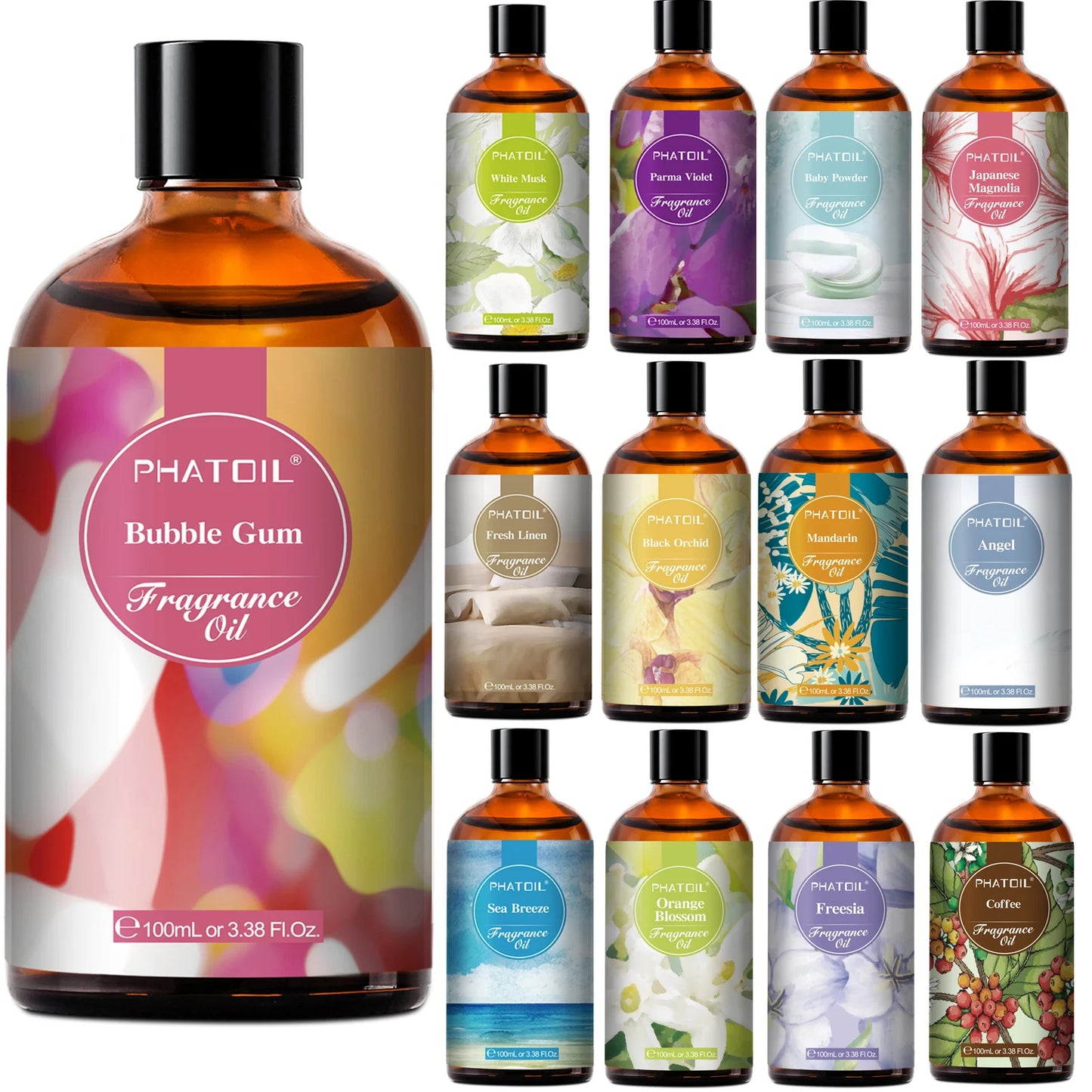 Fragrance Oil Coconut & Vanilla Bubble Gum Sea Breeze White Musk Aroma Fragrance Oils For Candles Soap Making