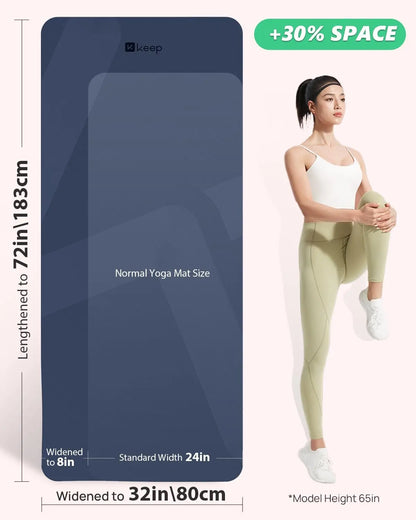 Extra Wide 32" Yoga Mat, 7mm Thick Non-Slip Eco-Friendly for Pilates and Fitness
