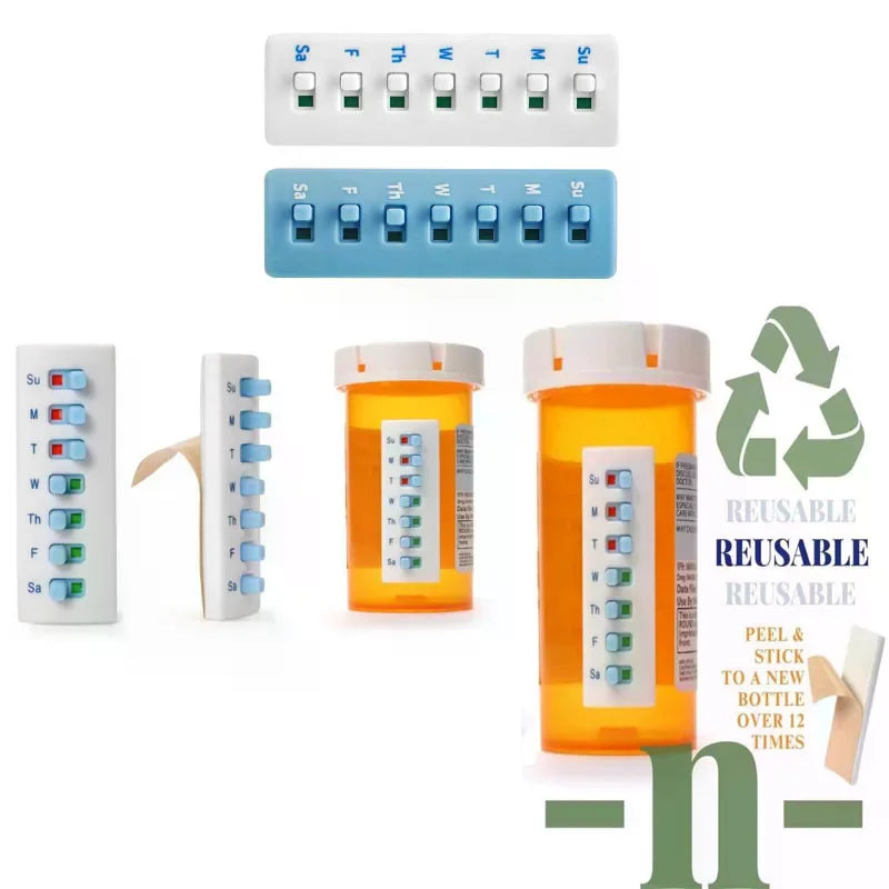 Reusable Medication Tracker & Color-Coded Reminder System Pill Organizer Attach To Vitamin Bottles Medication Schedule Tracker