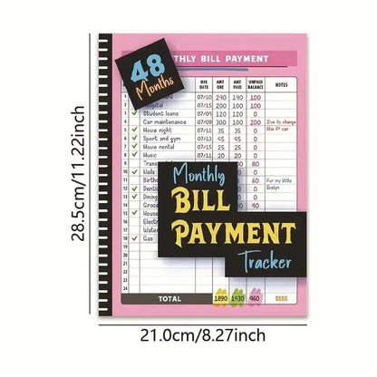 4-Year Monthly Bill Payment Tracker Notebook 960 Records Budget Planner Expense Journal for Home And Office