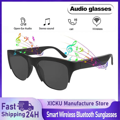 Smart Bluetooth V5.3 Sunglasses Glasses Call Outdoor Sports Headphones HIFI Black Technology Anti-touch UV For Men And Women