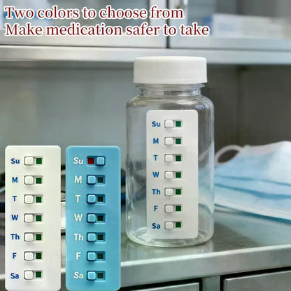 Reusable Medication Tracker & Color-Coded Reminder System Pill Organizer Attach To Vitamin Bottles Medication Schedule Tracker