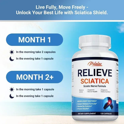 Relieve Sciatica Capsules - Reduce Joint Pai,Restore Mobility, Balance Inflammation,Support Nerve & Bone Health - 120 Capsules ﻿
