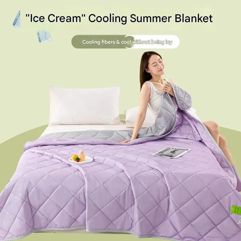 Summer Cooling Blanket for Sleeping Solid Color Breathable Summer Quilt Queen Lightweight