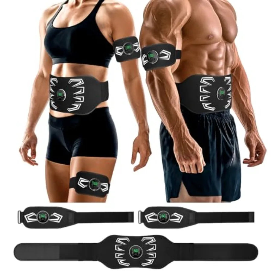 Electronic Muscle Stimulator for Core Arms Legs Fitness EMS Ab Machine Trainer for Men Women Workout Equipment with Adjustable