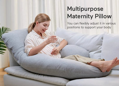U Shaped Pregnancy Pillows with Cotton Removable Cover, Full Body Pillow Maternity Support,Must Have for Pregnant Women