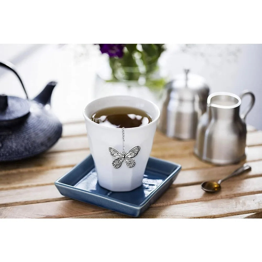 2-Pack Tea Infusers with Dragonfly & Butterfly Charms – Stainless Steel Loose Leaf Tea Balls with Decorative Pendants