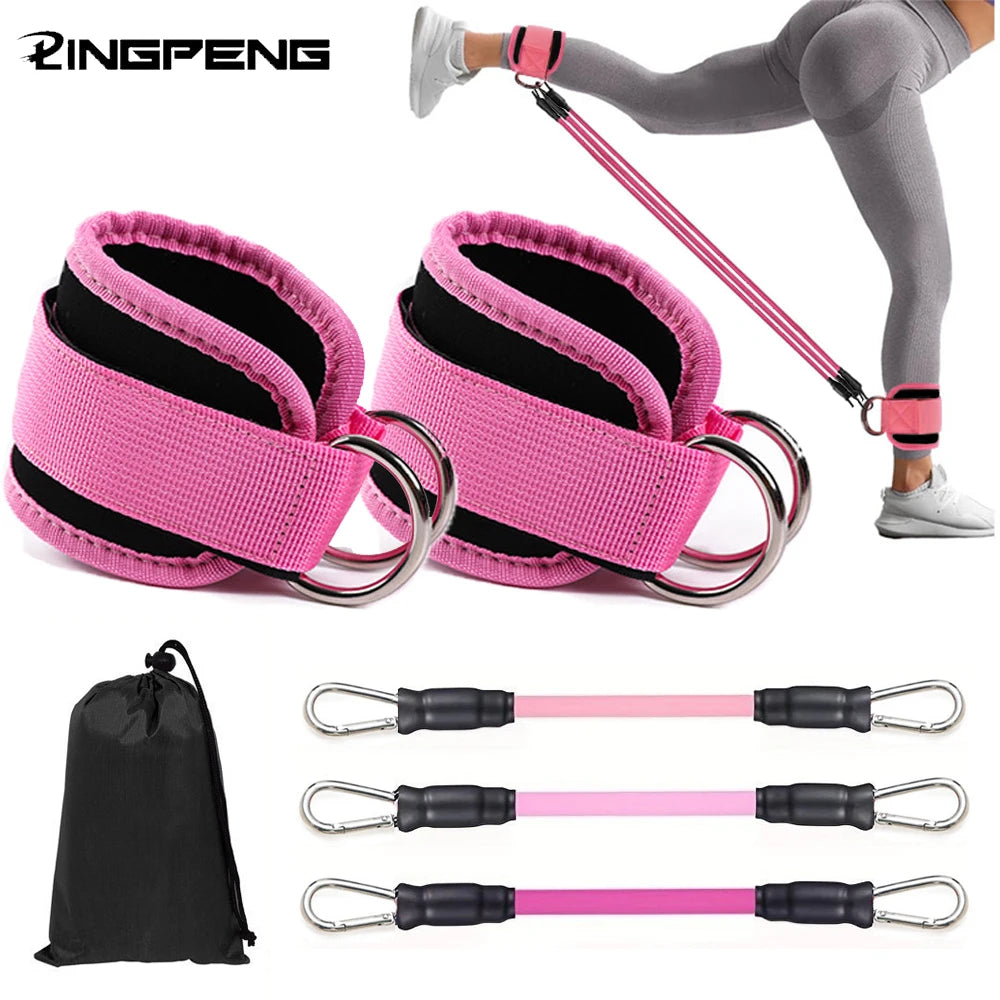 Fitness Ankle Straps Adjustable D-Ring Support Cuffs Gym Leg Strength Workouts Pulley With Buckle Sports Guard Safety Abductors