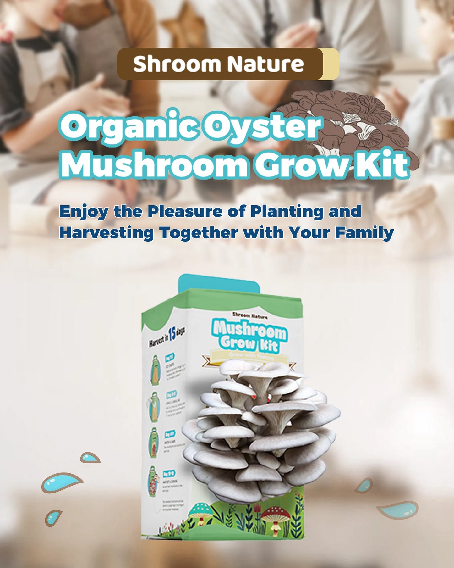 Shroom Nature3.5/IBS Oyster Mushroom Growing Kit, Indoor Mushroom Growing Kit, HarvestEdible In 10 Days, Gardening Gifts