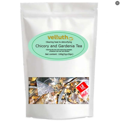 Chicory Gardenia tea, rich in antioxidants, enhances immunity, caffeine free, sugar free, vegan, 20 packs