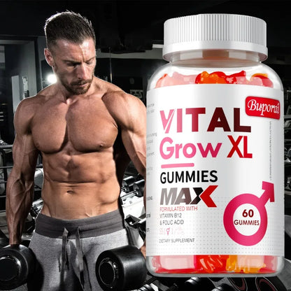 Vital Grow XL Male Gummies - Promotes Muscle Growth and Recovery, Enhances Athletic Performance, Relieves Fatigue - 60pcs