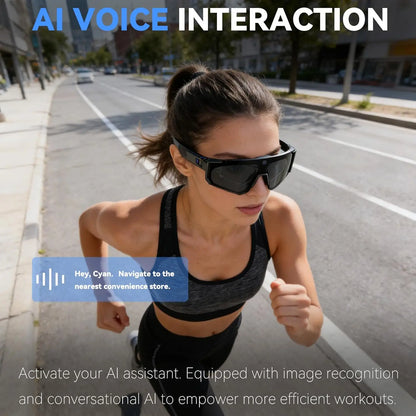 AI Smart Glasses with Camera 4K, Video Running Glasses with Voice Control & Object Recognition