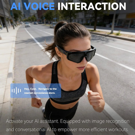 AI Smart Glasses with Camera 4K, Video Running Glasses with Voice Control & Object Recognition