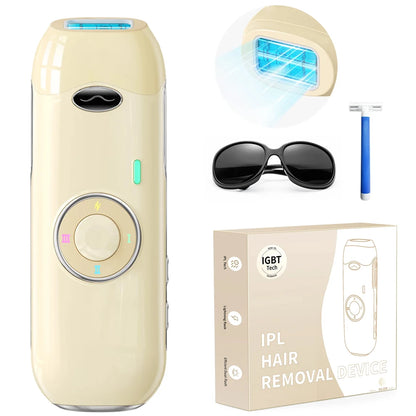 Laser Hair Removal IPL 0.8s Pulse Unlimted Flashes Painless Permanent Hair Remover for Women/Men Face/Bikini/Legs
