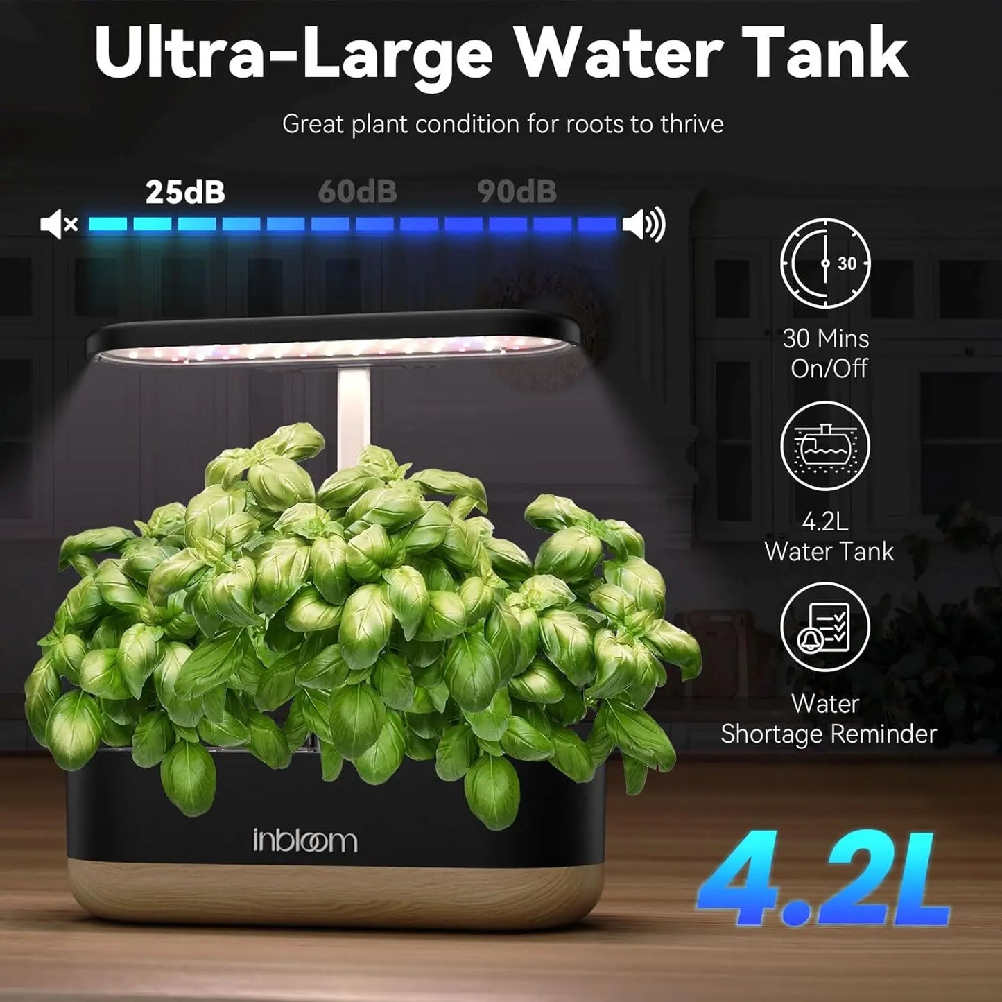 12-Pod Hydroponic Garden with LED Grow Light, Water Alarm, Timer & Adjustable Height - Perfect Indoor Gardening Gift