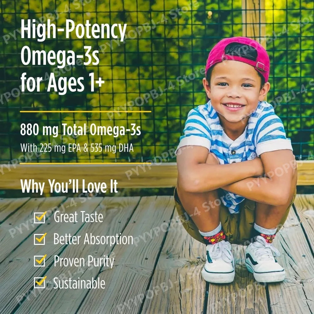 Children’s DHA Xtra Berry Punch 2 oz for Kids 880 mg Total Omega-3s with EPA DHA Cognitive Immune Function Learning 48 Servings