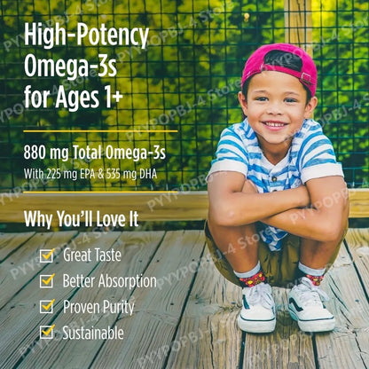 Children’s DHA Xtra Berry Punch 2 oz for Kids 880 mg Total Omega-3s with EPA DHA Cognitive Immune Function Learning 48 Servings