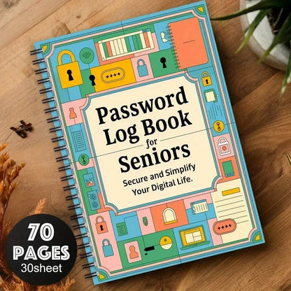 Secure Spiral Password Notebook for Seniors - Fun Log Book to Simplify And Organize Your Digital Life