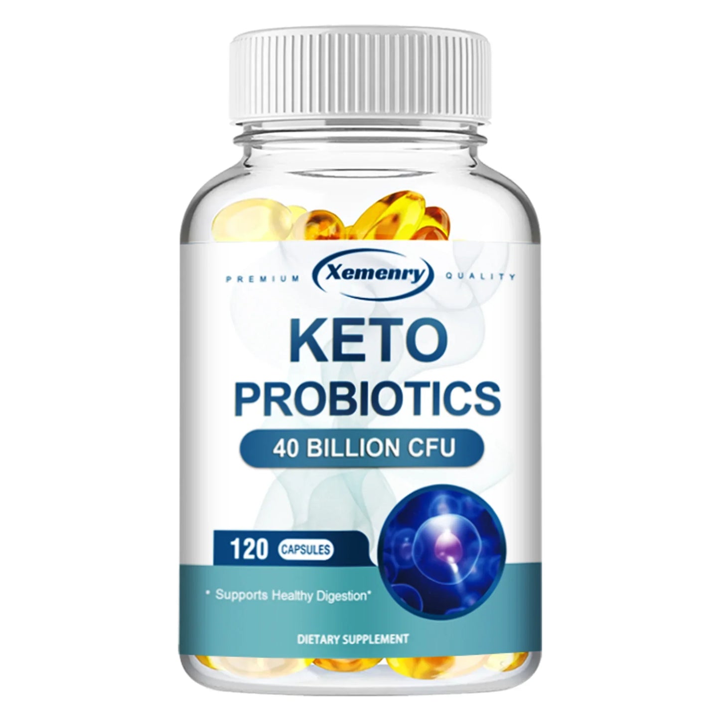 KETO Probiotic Capsules - Digestion & Gut Health, Supports  Constipation, Gas & Bloating - 120 Capsules