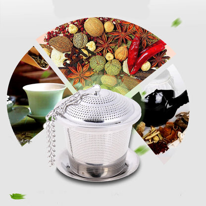 Stainless Steel Tea Infuser Ultra Fine Tea Strainer with Extended Chain Hook Mesh Tea Strainer for Brew Tea Spices & Seasonings