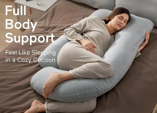 U Shaped Pregnancy Pillows with Cotton Removable Cover, Full Body Pillow Maternity Support,Must Have for Pregnant Women