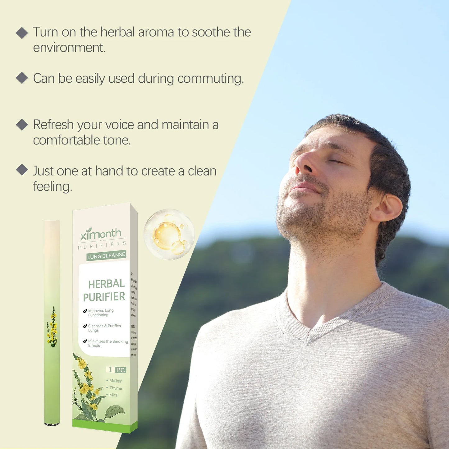 Herbal Purifier Improving Sleep Melatonin Diffusion Pen Lung Cleansing Nasal Aspirator Long-Lasting Quit Smoking Stick Diffuser