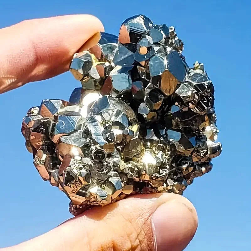 10-200g 1 Pcs AAAA+ Grade Natural Pyrite Rough Stone, Irregular Chalcopyrite Ore Rock Mineral Sample Raw Material Mineral deco