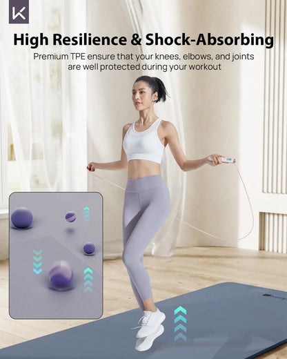 Extra Wide 32" Yoga Mat, 7mm Thick Non-Slip Eco-Friendly for Pilates and Fitness
