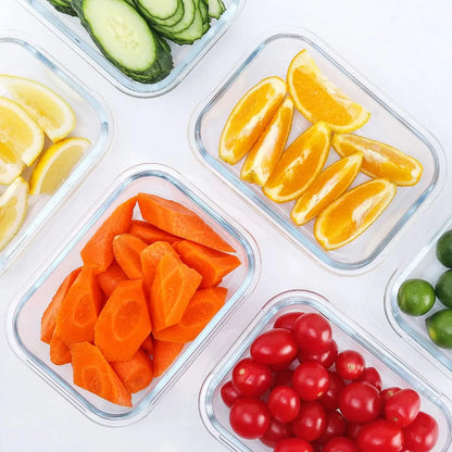 10-Pack Glass Meal Prep Containers with Lids, 22 Oz, Microwave, Oven, Freezer & Dishwasher Safe (Gray)