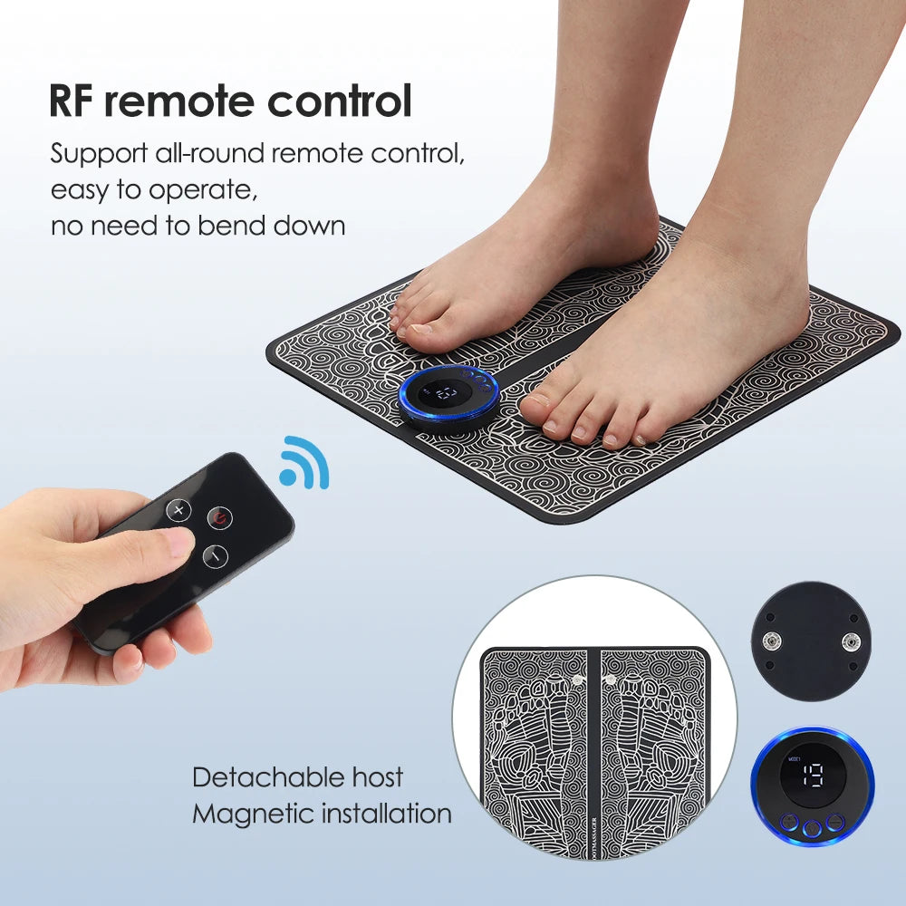 Rechargeable Electric Foot Massager Pad Electrostimulator Massage Mat EMS Muscle Massager Relax Feet Massage Fitness