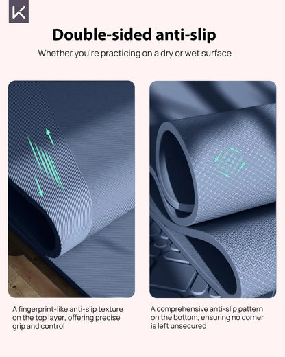 Extra Wide 32" Yoga Mat, 7mm Thick Non-Slip Eco-Friendly for Pilates and Fitness