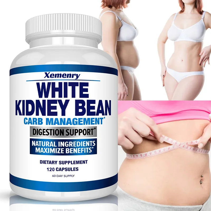 White Kidney Bean Extract - Weight Management Supplement for Men and Women, Appetite Suppressant - 120 Capsules