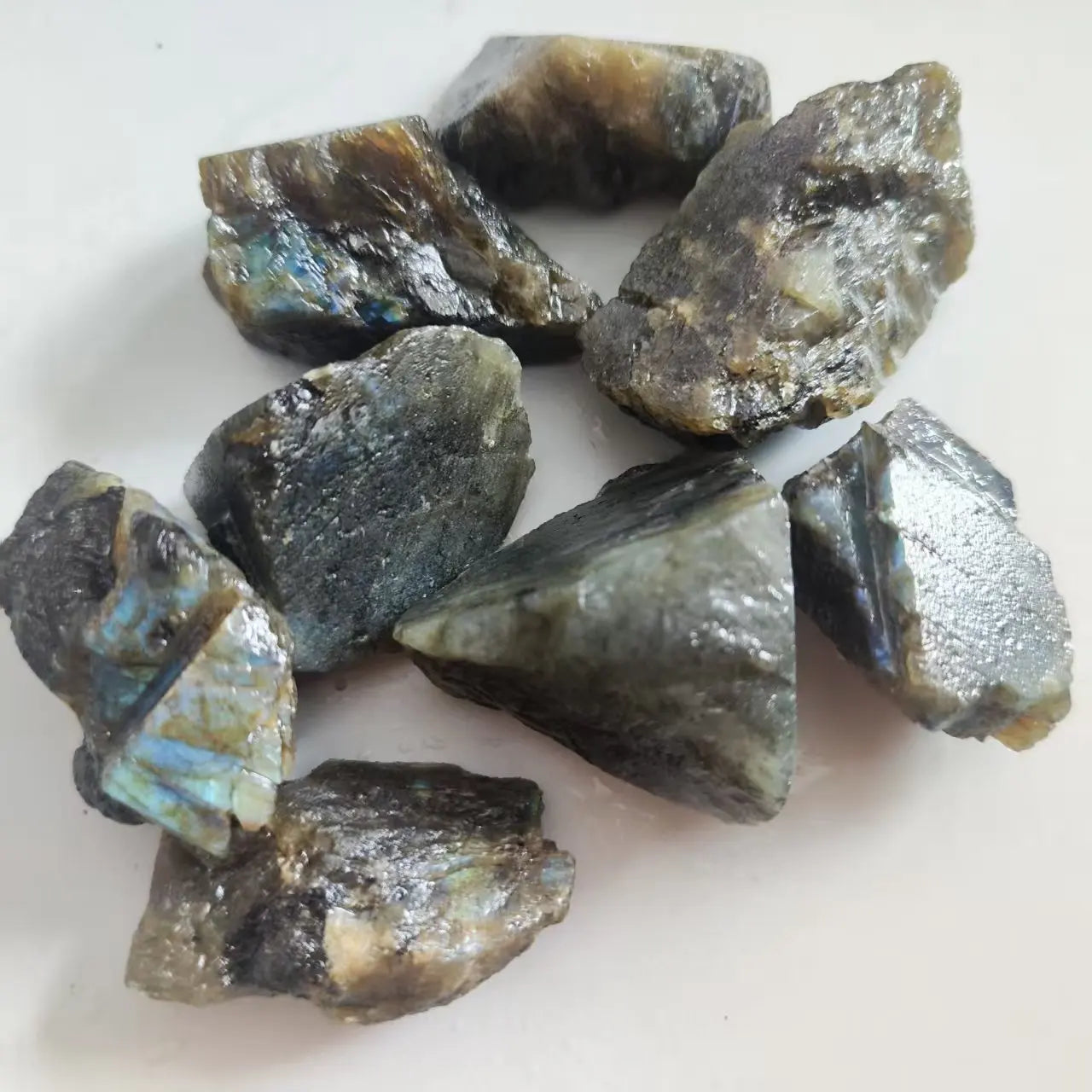 Natural Raw Labradorite Stone Reiki Healing Rough Crystal Raw Stone Mineral Specimens Ornament Home Decoration Stone