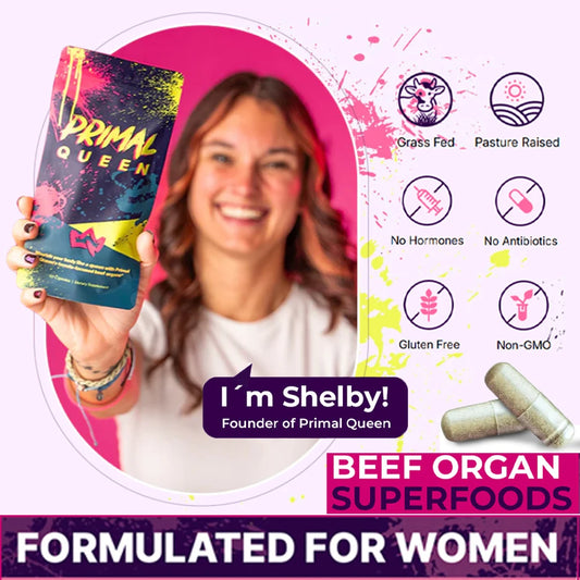 Primal Grass Fed Beef Organ Supplement for Women, Balance Hormones, Better Energy, Mood, & Libido, Improve Menstruation, 60 Caps