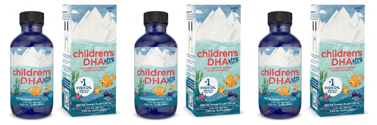 Children’s DHA Xtra Berry Punch 2 oz for Kids 880 mg Total Omega-3s with EPA DHA Cognitive Immune Function Learning 48 Servings