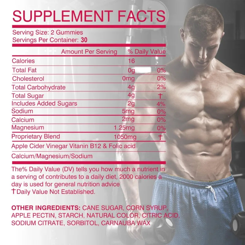 Vital Grow XL Male Gummies - Promotes Muscle Growth and Recovery, Enhances Athletic Performance, Relieves Fatigue - 60pcs