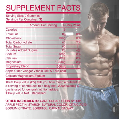 Vital Grow XL Male Gummies - Promotes Muscle Growth and Recovery, Enhances Athletic Performance, Relieves Fatigue - 60pcs