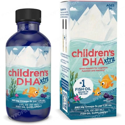 Children’s DHA Xtra Berry Punch 2 oz for Kids 880 mg Total Omega-3s with EPA DHA Cognitive Immune Function Learning 48 Servings