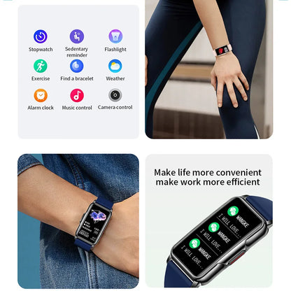 For Android IOS Smart Bracelet Women Smartwatch Heart Rate Blood Oxygen Waterproof Sport Smart Band Watch For Ladies +Gift