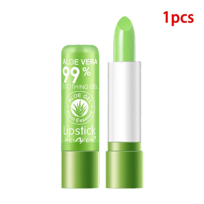 Moisturizing Aloe Vera Color-Changing Lipstick Temperature-Activated, Lip Balm for Nourishing, Anti-Drying, Exfoliating Lip Care