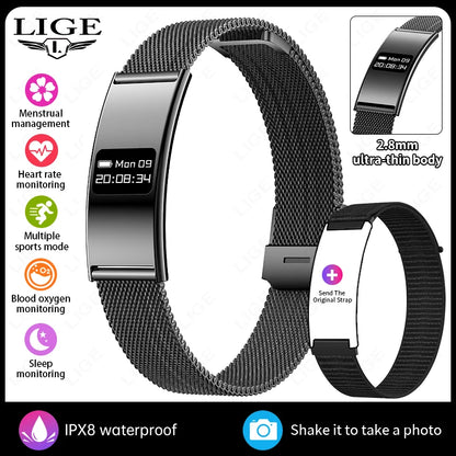 LIGE  Ultra-thin Smart Wristbands Heart Rate Health Monitoring Smart Bracelet Waterproof Sports Electronic Smart Watch