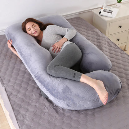 U Shaped Pregnancy Pillows with Cotton Removable Cover, Full Body Pillow Maternity Support,Must Have for Pregnant Women