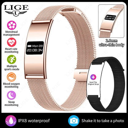 LIGE  Ultra-thin Smart Wristbands Heart Rate Health Monitoring Smart Bracelet Waterproof Sports Electronic Smart Watch