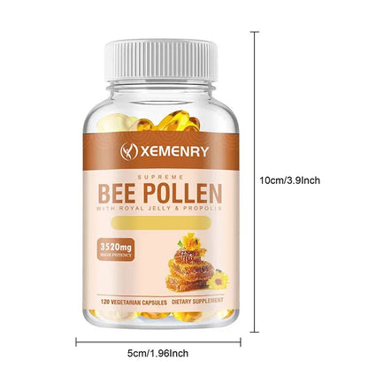Bee Pollen Supplement - Relieve Joint Inflammation, Enhance Immunity, Antioxidant - 120 Capsules
