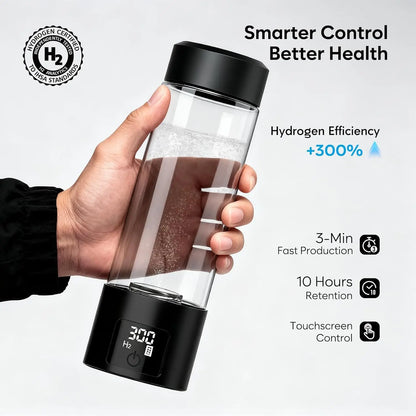 Hydrogen Water Bottle with Touch Display, Leak-Proof Lid, Fast Hydrogen Generation for Home, Office, Travel